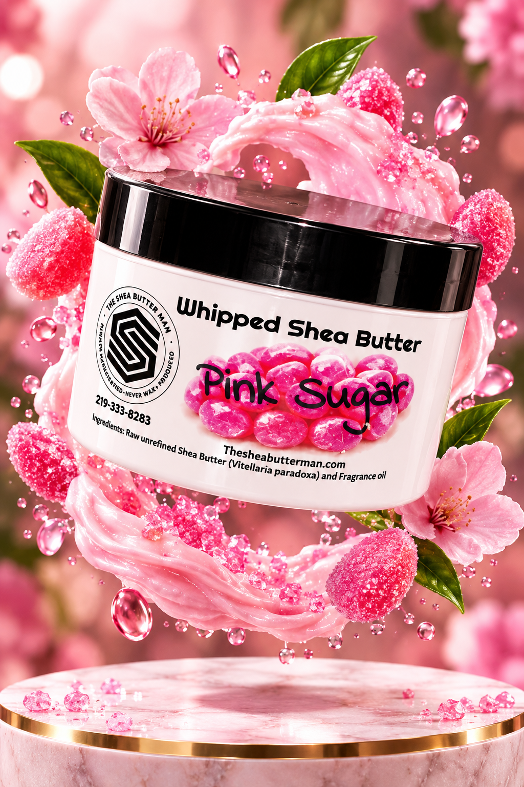 Pink Sugar Whipped Shea Butter — 8 oz