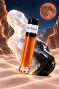Blackstone fragrance with a radiant white-to-black stone, desert canyon and copper-red moon